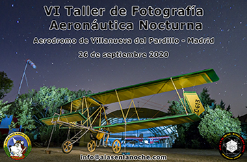 Taller de Fotografía Aeronáutica Nocturna en el Aeródromo de Villanueva del Pardillo